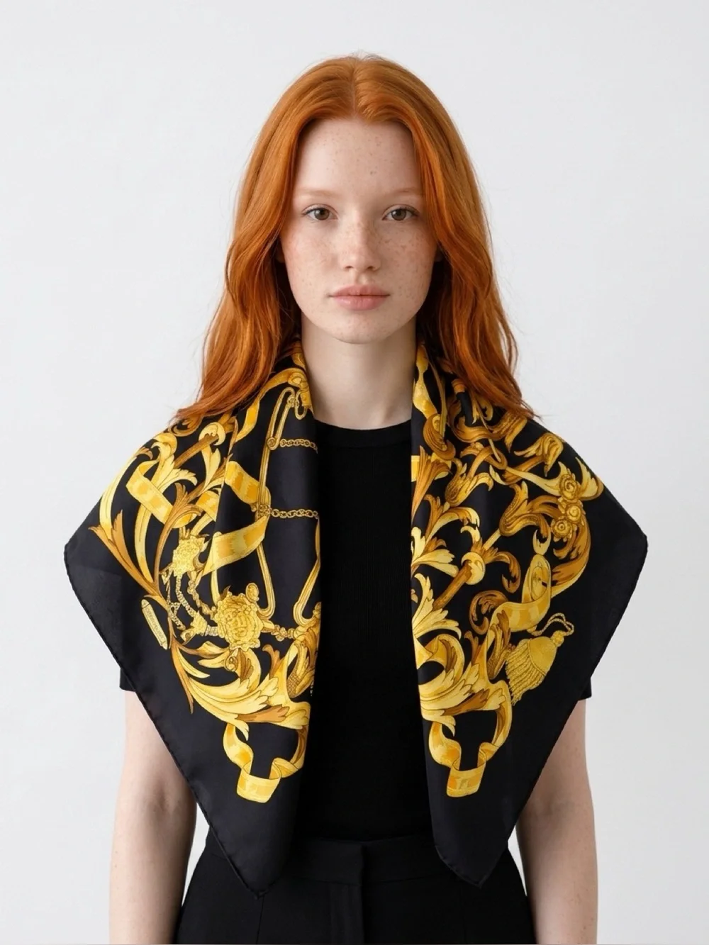 Authentic Hermès Le Mors à la Connétable Silk Carré 90 Scarf